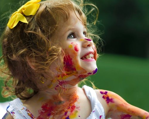Happy child playing